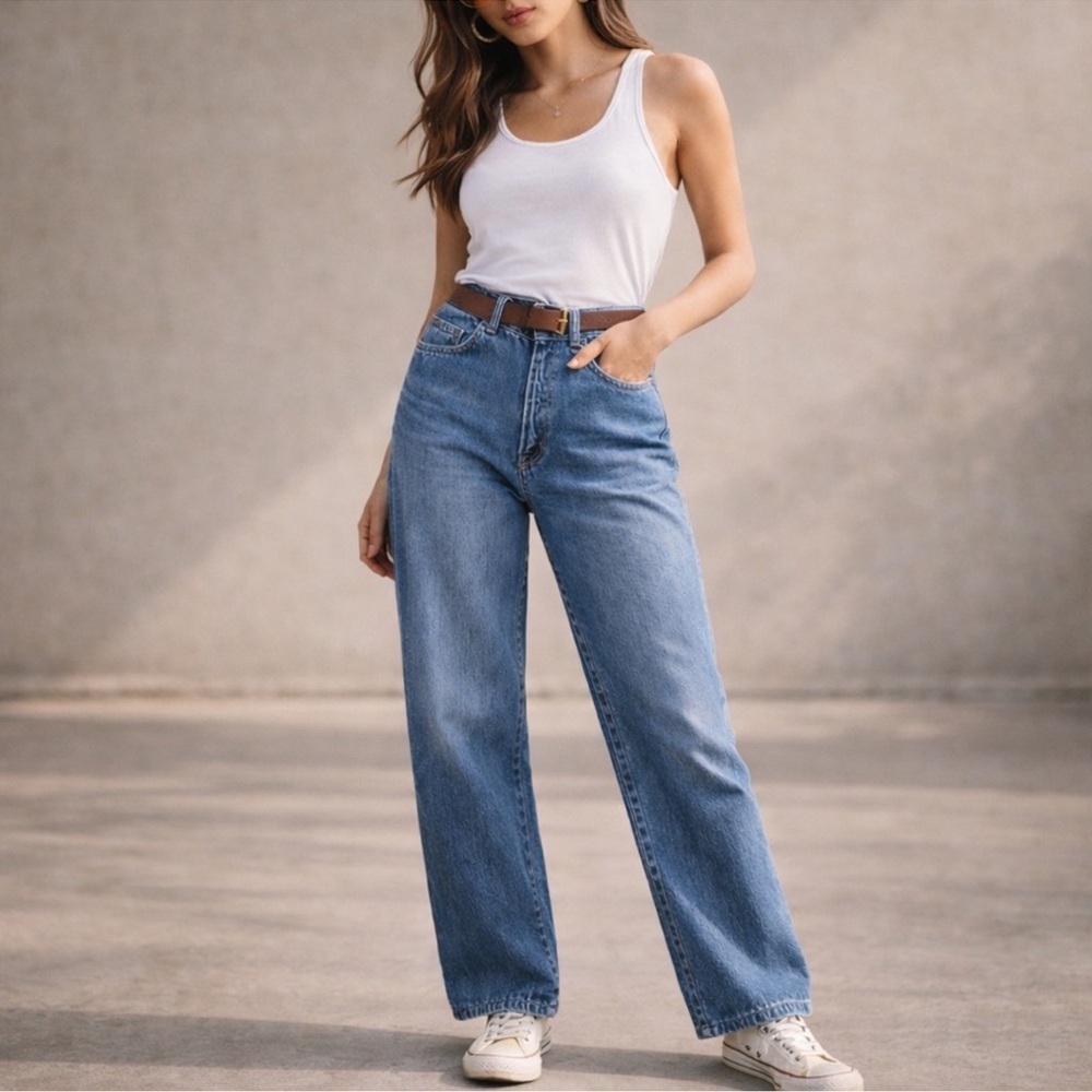 Vintage Stunts Straight Leg High Waisted Jeans 
USA 80s 90s